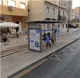 Marquesinas en Carretera de Cádiz y la estación María Zambrano, Málaga